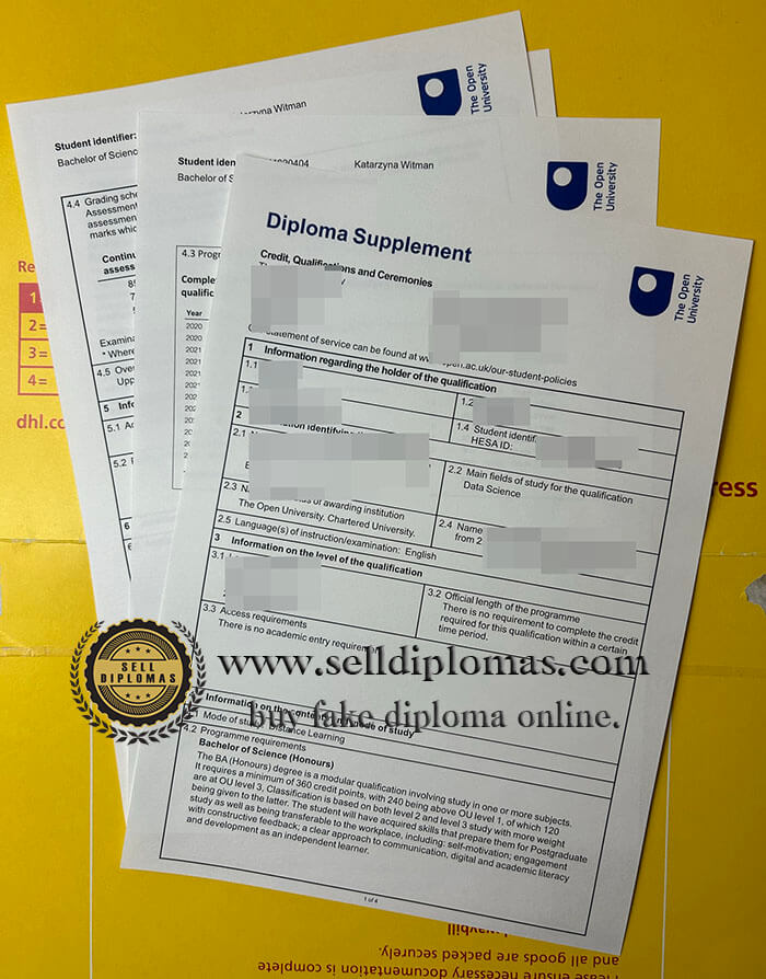 buy fake Open university transcript