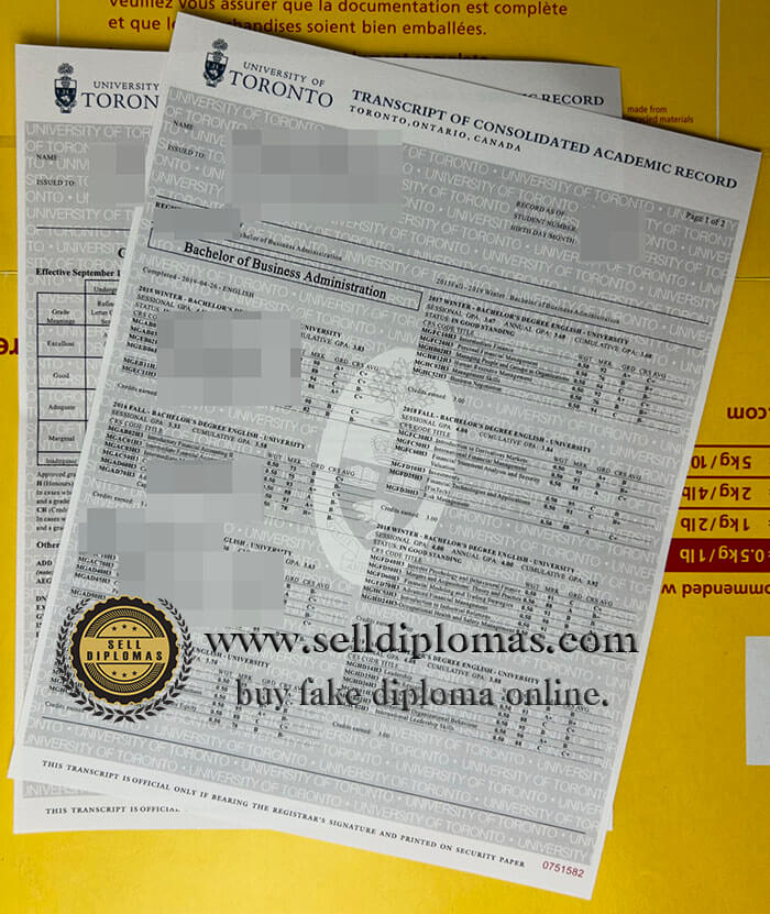 buy fake university of toronto transcript