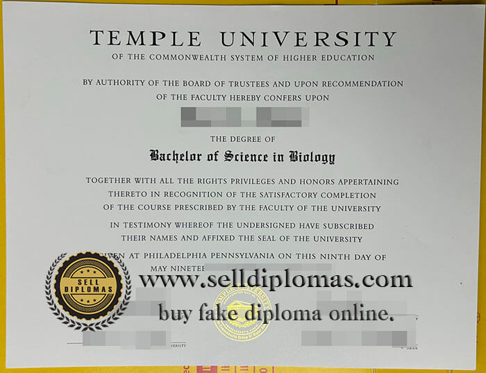 buy fake Temple University diploma