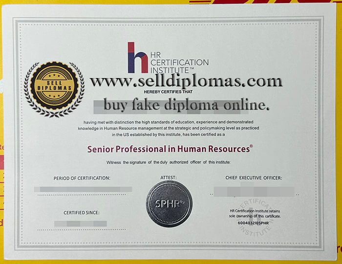buy fake SPHR certificate
