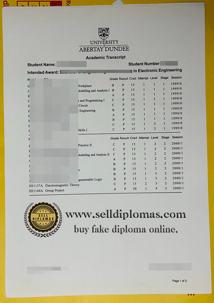 buy fake university abertay dundee transcript
