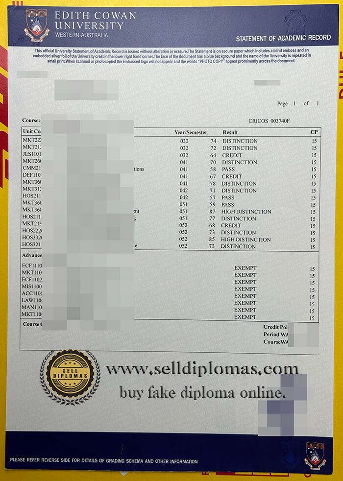 buy fake edith cowan university diploma