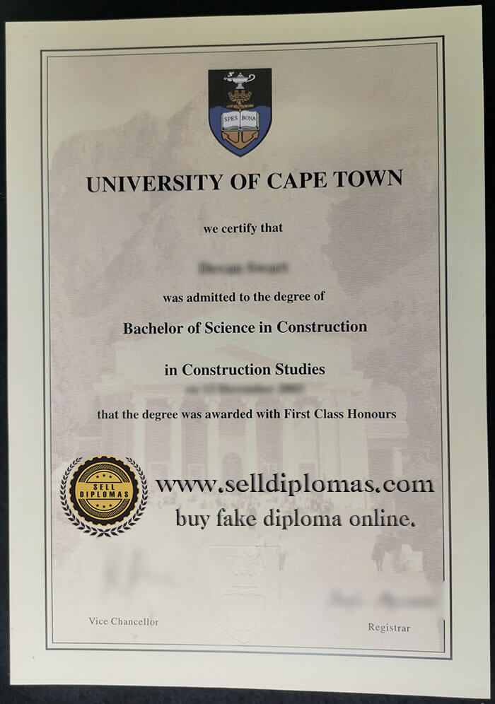 sell fake University of Cape Town diploma