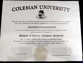 Buy fake diploma Coleman College certificate online.