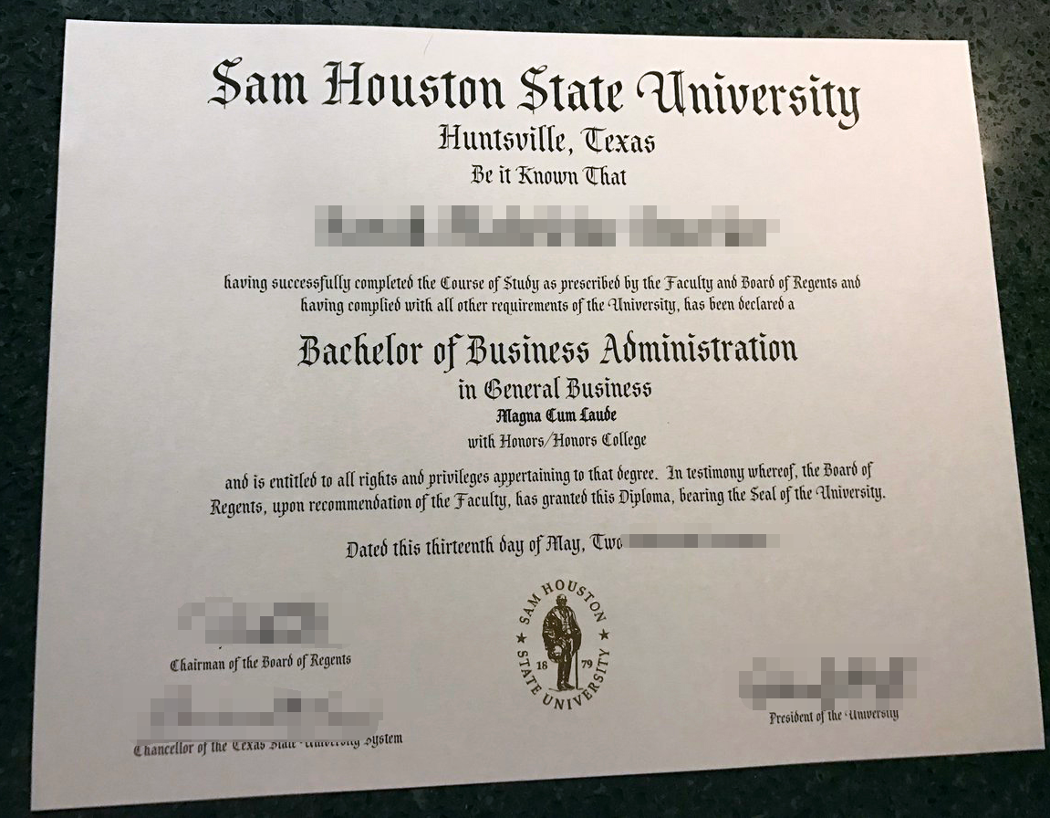Sell fake Sam Houston State University certificate diploma online.