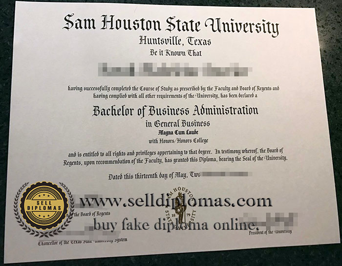 Sell fake Sam Houston State University certificate diploma online.