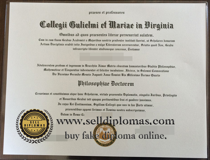 Sell fake College of William & Mary diploma online.