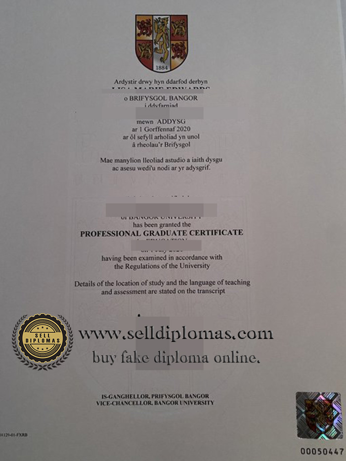 Sell fake Bangor University diploma online.